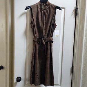 NWT Michael Kors s10 hi neck belted plaid dress